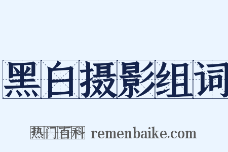 黑白摄影组词是什么意思的图片